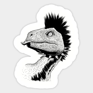 Crested punk velociraptor Sticker